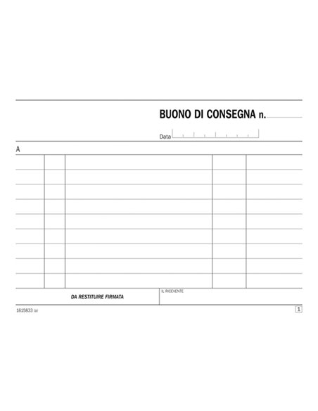 Blocco buoni di consegna 33/33/33copie autor. 11,5x16,5cm DU161583300 DU161583300