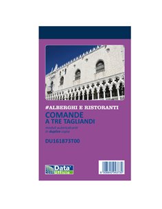 Blocco comande 3 tagliandi 25/25copie autor. 16,8x10cm DU161873T00 DU161873T00