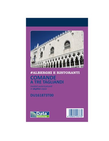 Blocco comande 3 tagliandi 25/25copie autor. 16,8x10cm DU161873T00 DU161873T00