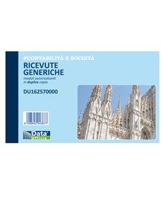 Blocco ricevute generiche 50/50 copie autor. 10x16,8cm DU162570000 DU162570000