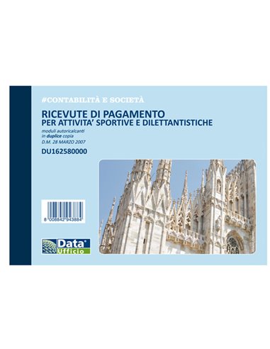 Blocco ricevute pagamento attivitA' sportive 50/50 copie autor. DU162580000 DU162580000