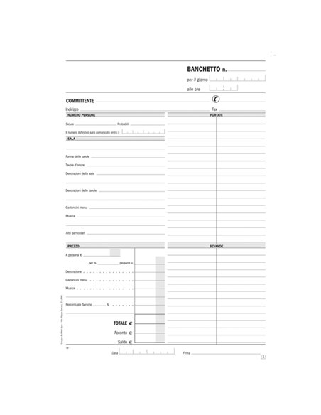 Preventivi e ordinativi per banchetti 50/50 copie autoric. DU1670C0000 DU1670C0000