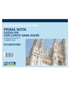 Blocco prima nota cassa/iva c/conto dare-avere 50/50copie autor. DU16832C000 DU16832C000 DATA UFFICIO REGISTRI CONTABILITA' IVA