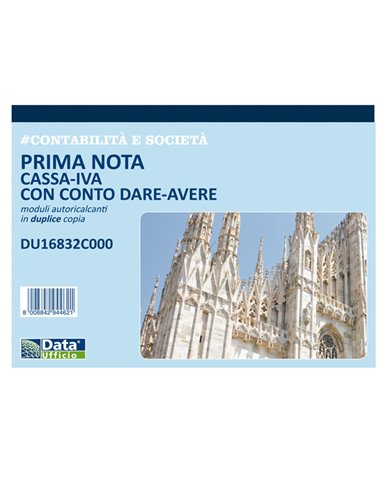 Blocco prima nota cassa/iva c/conto dare-avere 50/50copie autor. DU16832C000 DU16832C000 DATA UFFICIO REGISTRI CONTABILITA' IVA
