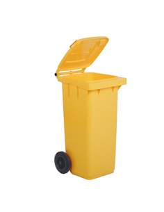 Bidone carrellato 240Lt giallo per raccolta differenziata 1/240/5-GIA Mobil Plastic PATTUMIERE E BIDONI