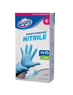 Scatola 100 guanti in nitrile non talcato tg. M/L azzurro uso medicale 3476LXL LOGEX PROFESSIONAL GUANTI DI PROTEZIONE 2