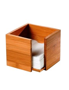Portatovaglioli in bamboo 19x19x10cm naturale Leone S0086