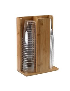 Portabicchieri in bamboo 21x11x30cm naturale Leone S0105 LEONE ACCESSORI PER IL BUFFET