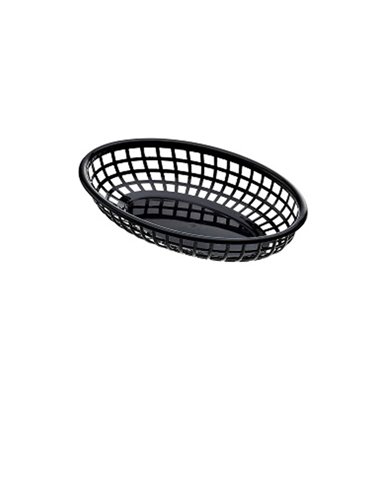 Cestino americano ovale in plastica 23,5x15x4,5cm nero Leone T0508