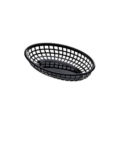 Cestino americano ovale in plastica 23,5x15x4,5cm nero Leone T0508