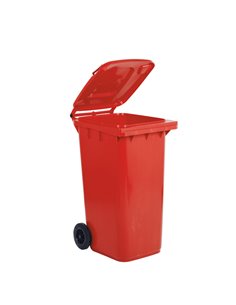 Bidone carrellato 240Lt rosso per raccolta differenziata 1/240/5-ROB Mobil Plastic PATTUMIERE E BIDONI