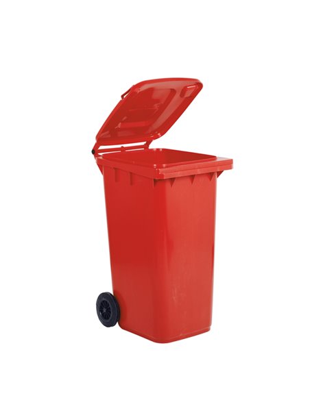 Bidone carrellato 240Lt rosso per raccolta differenziata 1/240/5-ROB Mobil Plastic PATTUMIERE E BIDONI