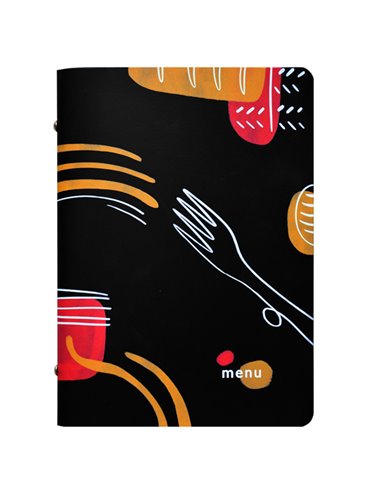 PortamenU' F.to A5 17x23cm Linea Spaghetti - nero F360045