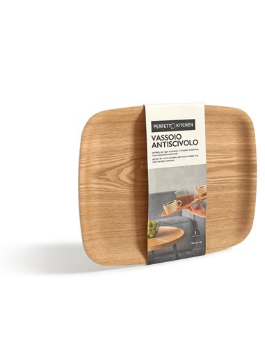 Vassoio antiscivolo in legno frassino 36x28cm 29018 PERFETTO ACCESSORI PER IL BUFFET