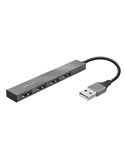 Hub Mini USB a 4 porte in alluminio Halyx -Trust 23786