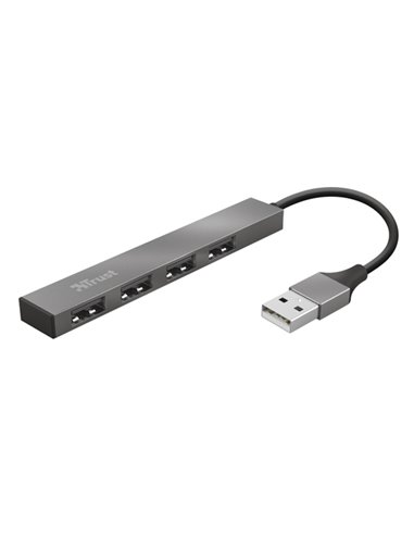 Hub Mini USB a 4 porte in alluminio Halyx -Trust 23786