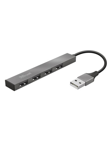Hub Mini USB a 4 porte in alluminio Halyx -Trust 23786