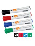 Astuccio 10 pennarelli Glide per lavagne bianche punta tonda colori ass.ti Nobo 1915268