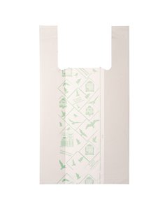 Scatola 500 Shoppers bianchi MIDI 16µ 28x50CM 7+7cm Mater-Bi G1D008S
