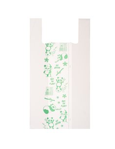 Scatola 500 Shoppers bianchi MAXI 18µ 30x60CM 9+9cm Mater-Bi G1D012S