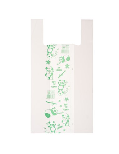 Scatola 500 Shoppers bianchi MAXI 18µ 30x60CM 9+9cm Mater-Bi G1D012S