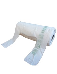 Rotolo da 200 Shopper bianchi MINI 13µ 22x50CM 6+6cm Mater-Bi G1D460R