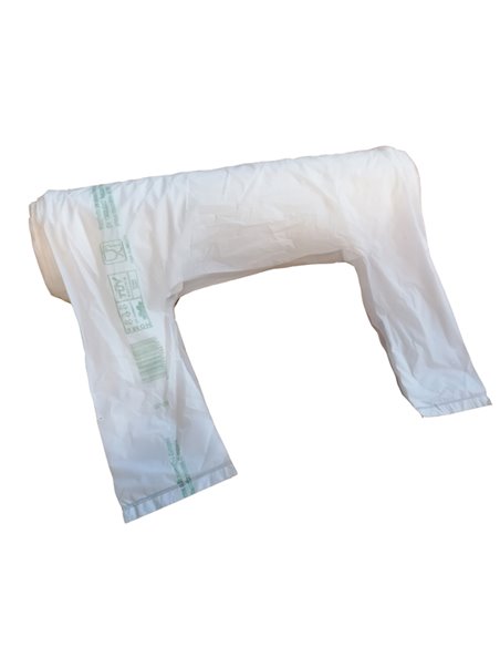 Rotolo da 100 Shopper bianchi MAXI 13µ 30x60CM 10+10cm Mater-Bi G1D009R No Brand SHOPPERS BIODEGRADABILI