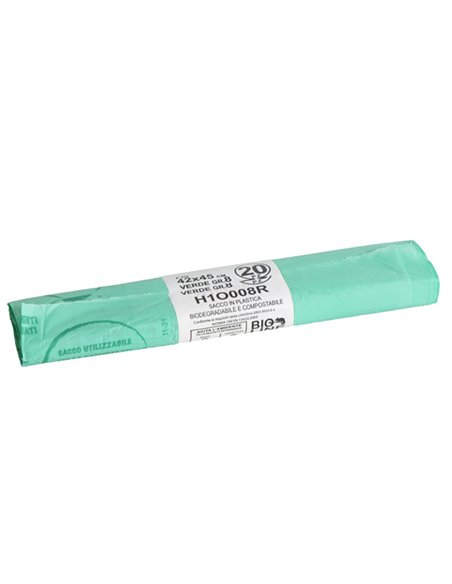 20 Sacchi BIO verdi 42x45cm 10Lt 16µ H1O008R