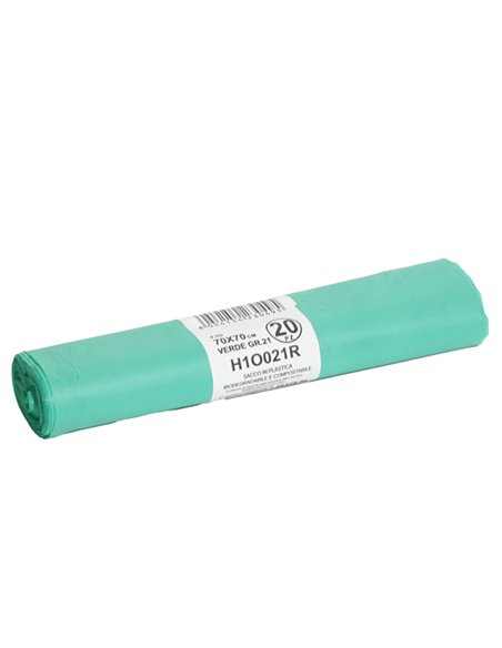 20 Sacchi BIO verdi 70x70cm 70Lt 18µ H1O021R