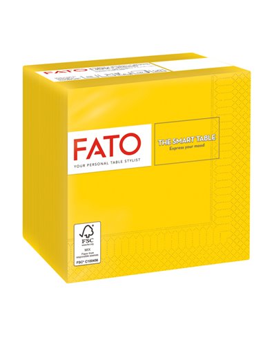 100 tovaglioli carta 24x24cm 2 Veli Giallo Fato 82221003 FATO TISSUE HO.RE.CA-TOVAGLIE-RUNNER