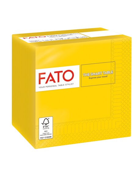 100 tovaglioli carta 24x24cm 2 Veli Giallo Fato 82221003 FATO TISSUE HO.RE.CA-TOVAGLIE-RUNNER