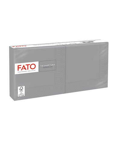 100 tovaglioli carta 24x24cm 2 Veli Grigio Fato 82237003