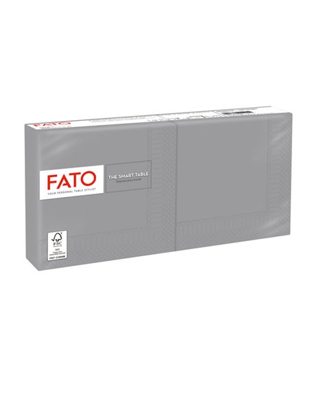 100 tovaglioli carta 24x24cm 2 Veli Grigio Fato 82237003