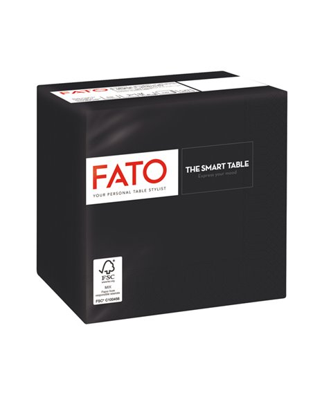 100 tovaglioli carta 24x24cm 2 Veli Nero Fato 82219003 FATO TISSUE HO.RE.CA-TOVAGLIE-RUNNER