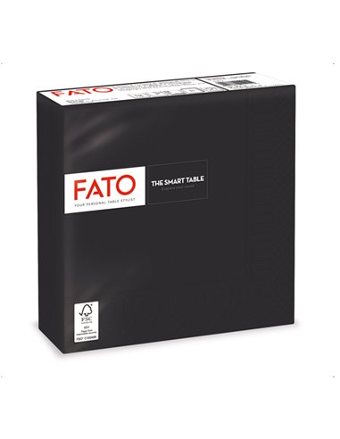 50 tovaglioli carta 33x33cm 2 Veli Nero Fato 82622500 FATO TISSUE HO.RE.CA-TOVAGLIE-RUNNER