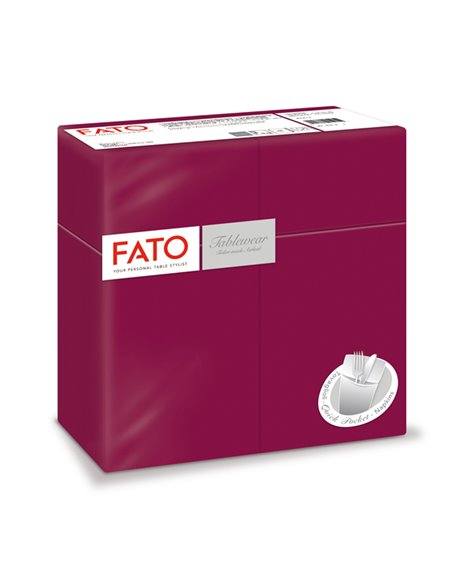50 Quick Pocket 40x40cm color bordeaux Linea Airlaid Fato 88480201