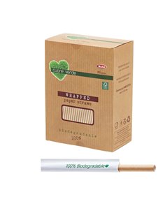 250 Cannucce Kraft imbustate 21cm BIO Leone B950 LEONE BICCHIERI E CANNUCCE MONOUSO