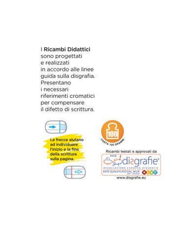 Ricambi Didattici forati f.to A4 40 fogli carta 100gr 10mm (10M) Blasetti 7434