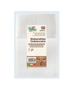 50 Coltelli avorio in Estabio Dopla Green art. 03904 03904 DOPLA POSATE MONOUSO