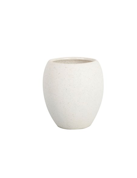 Bicchiere porta spazzolini bianco linea Stone B1597083
