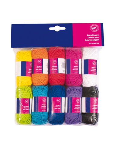 Set 10 matasse 100 cotone lung. 30mt colori assortiti Cwr 12626 CWR ACCESSORI DIDATTICI E LAVORI MANUALI