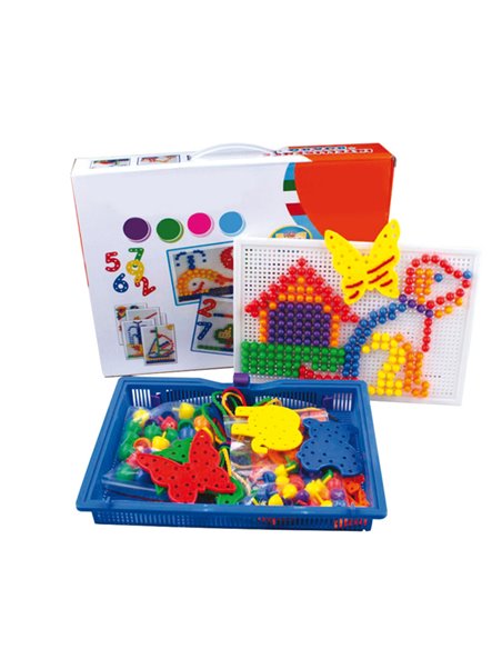 Set chiodini e infilature in plastica colori assortiti Cwr 12352 CWR REGOLI-GIOCHI DIDATTICI