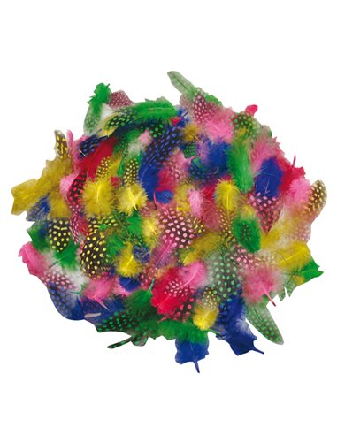 Busta 100 piume tropicali dim. 50-100mm in colori assortiti DECO 12609 DECO ACCESSORI DIDATTICI E LAVORI MANUALI