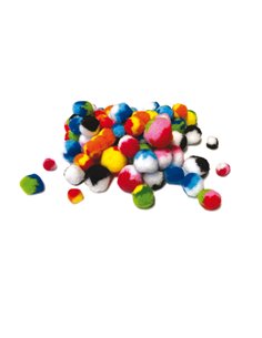 Busta 100 pz pompon a strisce dim. 10-35mm in colori assortiti DECO 12613 DECO ACCESSORI DIDATTICI E LAVORI MANUALI 2
