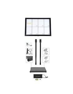 ESPOSITORE A LED 8xA4 PER ESTERNI Securit MCS-8A4-BL SECURIT PORTADEPLIANT DA TERRA 2
