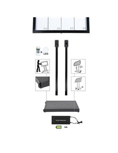 Base per ESPOSITORE A LED 8xA4 PER ESTERNI Securit MCS-BA-BL2 SECURIT PORTADEPLIANT DA TERRA 2