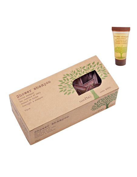 Confezione da 50 tubetti doccia shampoo 25ml Linea Cortesia Natura W3331