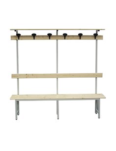 Panca in legno con alzata a 6 POSTI L200cm PF/LE/S-A/2000 Fasma SEDUTE ATTESA