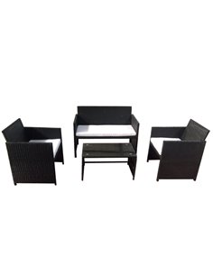 Salotto Valencia nero - set 4 elementi S1383022 Garden Friend TAVOLI E SEDUTE DA ESTERNI