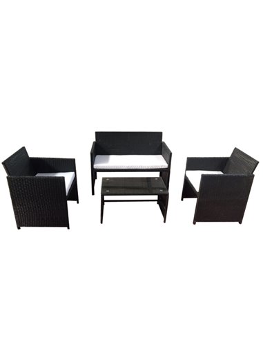 Salotto Valencia nero - set 4 elementi S1383022 Garden Friend TAVOLI E SEDUTE DA ESTERNI